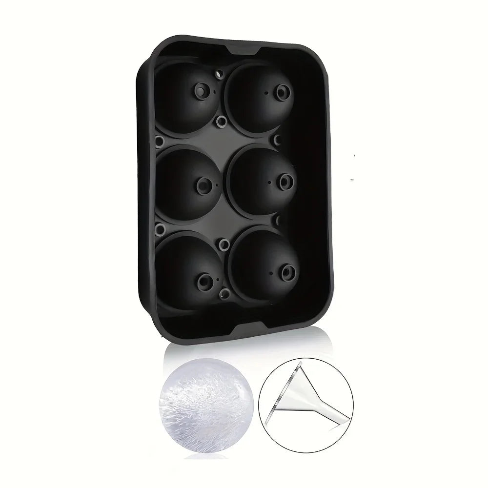 6-Grid Ice Silicone Cube Mold Tray DIY Freeze Ice Maker Creative Ice Cube Mold Barware Tools Perfect for Freezer, Cocktail