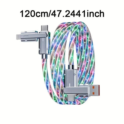 Apple MFi Certified  RGB LED USB Type-C to Type-C to Lightning and 4 in 1 fast charging cable For iPhone 16 15 14 Xiaomi Samsung
