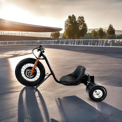 Powerful 48V Electric Drift Trike Front Hub Motor Kids Go Kart Teenagers Adults Lithium Battery Power Supply Disc Brake System