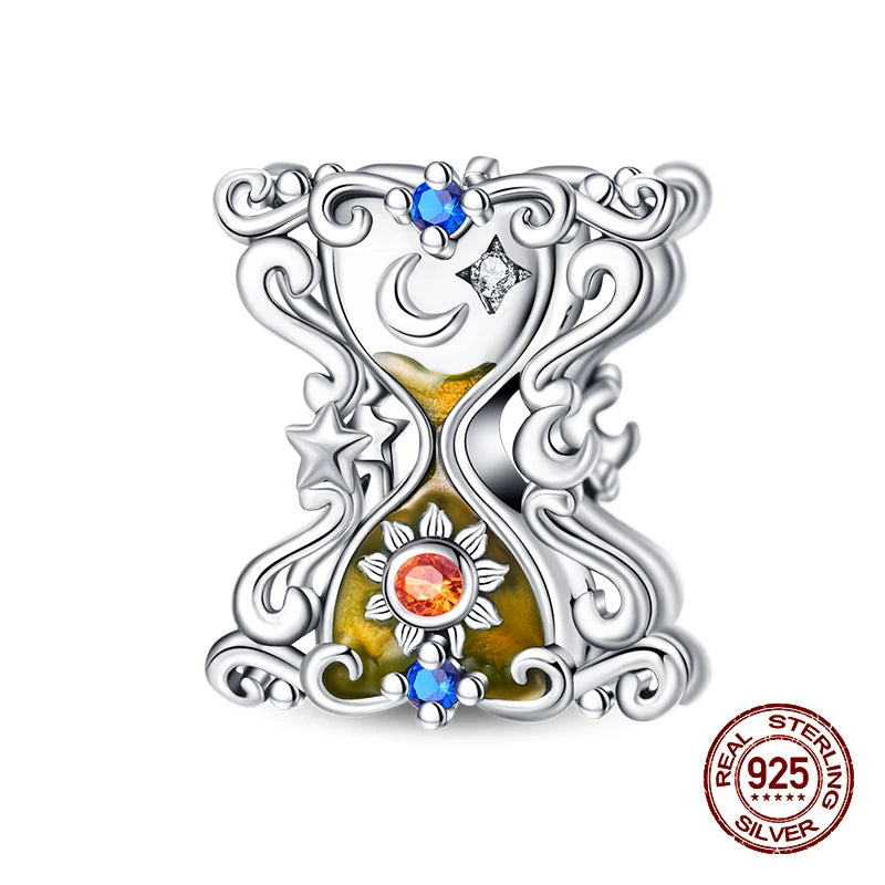 100% 925 Sterling Silver Tarot Collection Pendant DIY Hourglass Beads Fit Pandach Original Bracelet Women Jewelry Birthday Gift