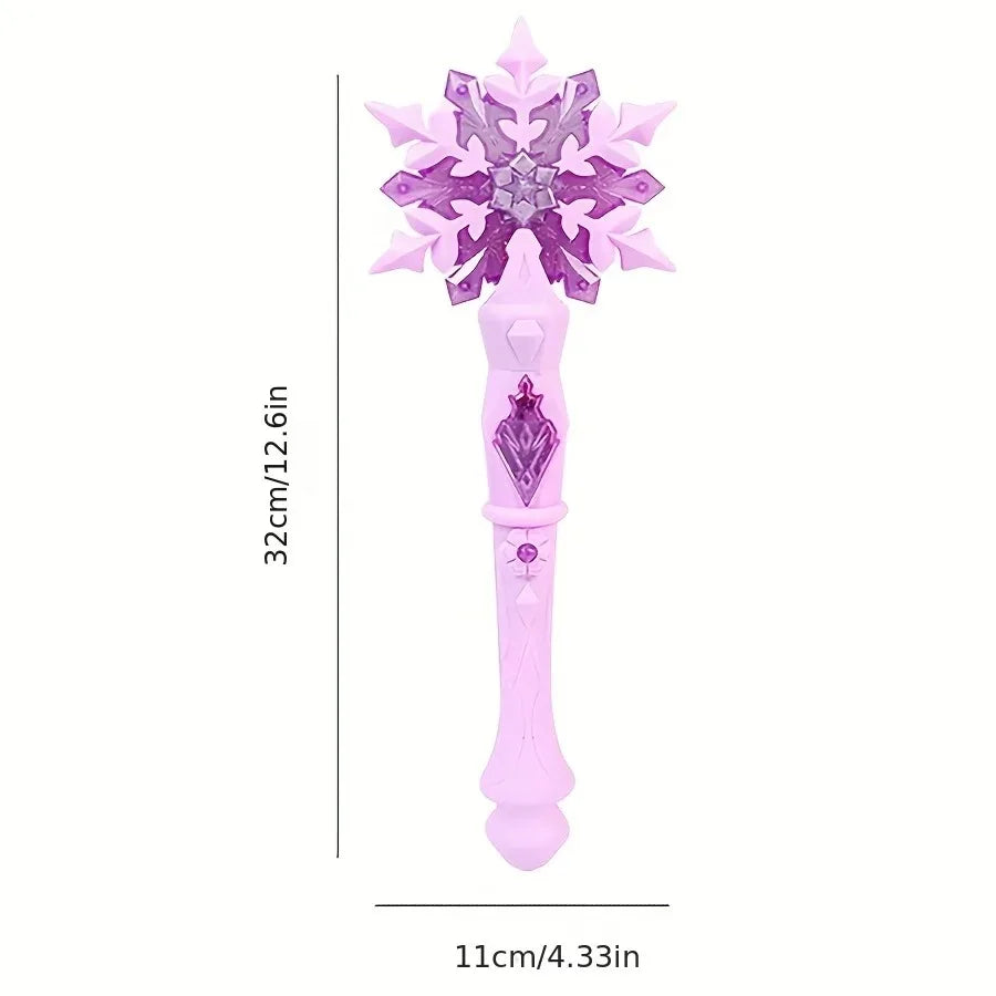 1pcs Children'S Magic Wand Toy For Daughter Christmas Birthday New Year'S Gift, Electric Luminous Music Princess Cane Xmas Dress