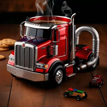 Creative Gifts Truck Coffee Mug Semi Truck Coffee Cup Handcrafted Semi-trailer Shaped Semi-Truck Coffee Mugs For Men Women