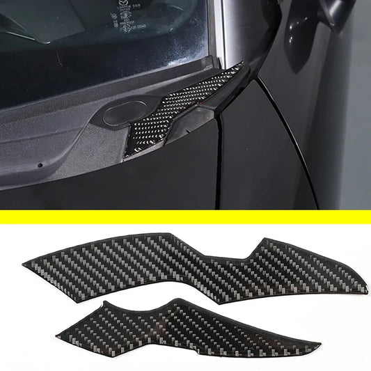 For Mazda MX-5 2016-2023 Soft Carbon Fiber Car Front Windshield Glass Both Sides Trim Cover Sticker Car Protection Accessories