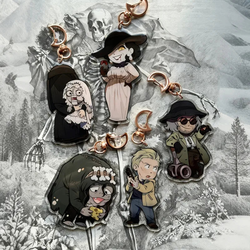 Resident Evil Village Acrylic Keychain Heisenberg, Ethan, Moreau, Donna & Angie, Lady Dimitresc, Horror Game Fans Gift