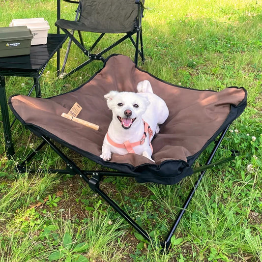 Detachable And Washable Pet Camping Bed, Dog Iron Frame Bed, All-Season Camping Portable Folding Dog Kennel
