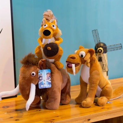 Ice Age Plush Toy Squirrel Mammoth Elephant Swordtooth Tiger Doll Soft Stuffed Animal  Gifts for Kids and Girls