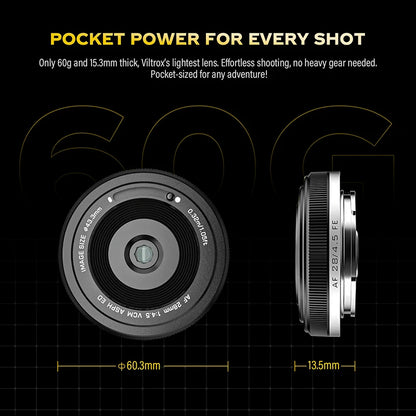 VILTROX 28mm F4.5 Full Frame Full Frame Lens Retro Ultra-thin 60g For Sony E Mount A7C A6400 A6700 ZV-E10 A7M5 A7III