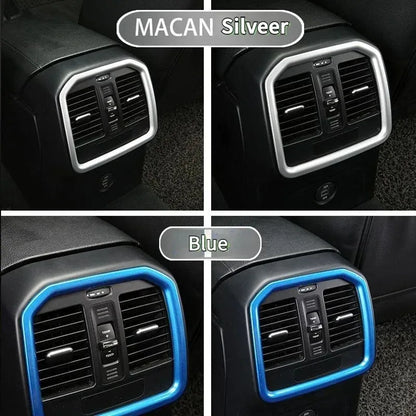 For Porsche Macan Cayenne 2011-2022 ABS Red Car Rear Air-conditioning Outlet Frame Cover Trim Interior Car Accessories
