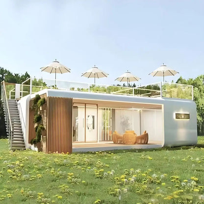 Prefabricated Expandable Container Home Insulated Mobile Villa Space Capsule House Windproof Portable Cabin For Outdoor Tourism