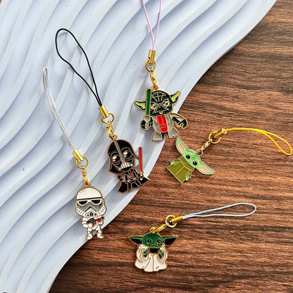 Star Wars 5pcs Phone Chain Lanyard Set - Unisex Stormtrooper Darth Vader Cute Anti-Loss Cellphone Keychain Charm Jewelry Gift