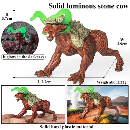 Oenux White Tiger Griffin Cerberus Lion Panther Tree Monster Fire Dragon Dinosaurs Model Action Figures Collection Kid Toy