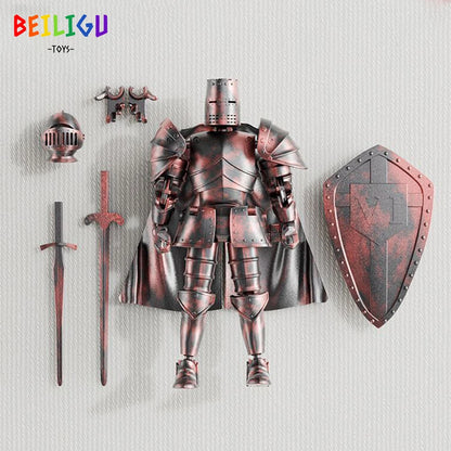 Europe Medieval Knight Multi-Joint Movable Action Figures Warrior Robot Sword Shield Assembly Toy Collection Model Holiday Gift