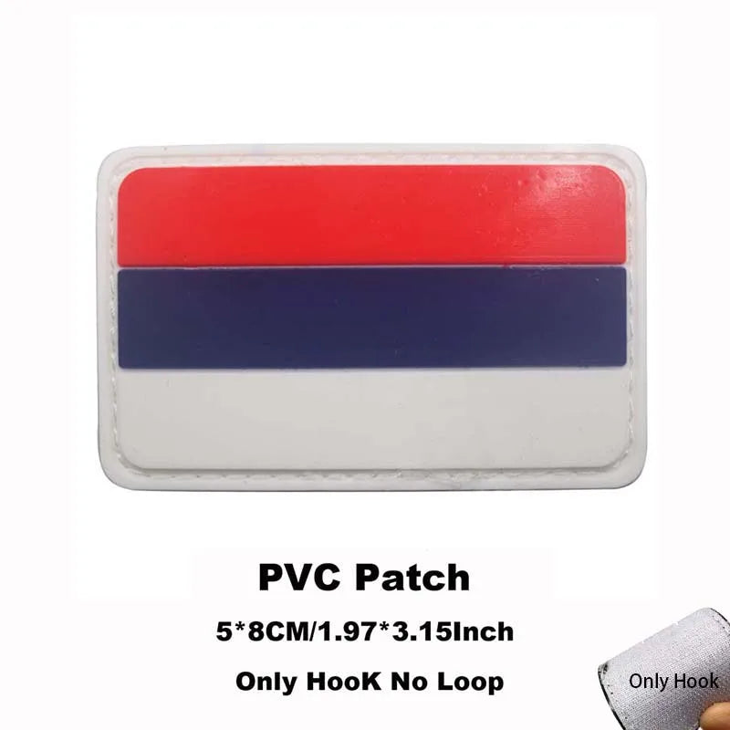 Russia,Poland,Germany,Italy,Spain,France Flags Emblem Military Backpack Badge,3D PVC Rubber Applique Tactical Patches with Hook