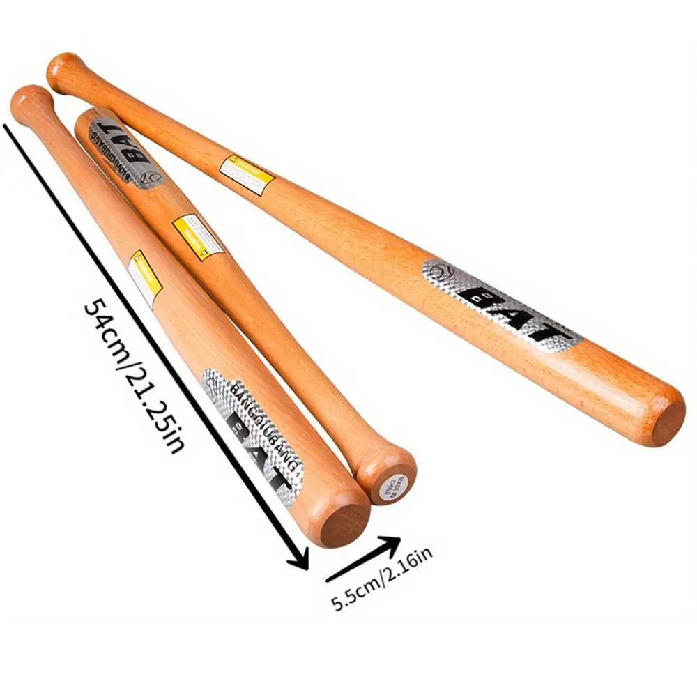 54cm Baseball Bat for Children Solid Wood Shock Absorbing Durable Softball Stick Kids Baseball Training Competition Accessory