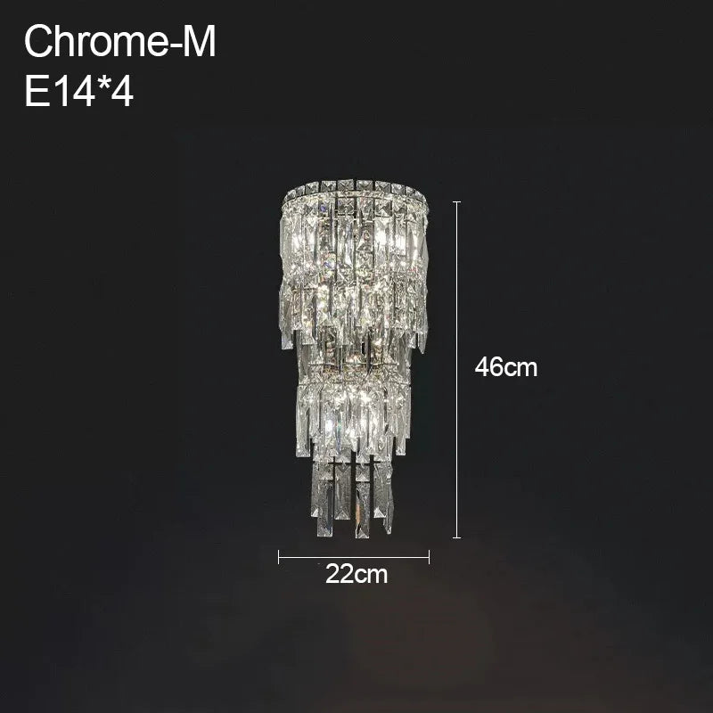 Hotel Lobby Modern Corridor Crystal Wall Lamp Bedroom Staircase Indoor Lighting Villa Duplex Living Room Background Decor Home