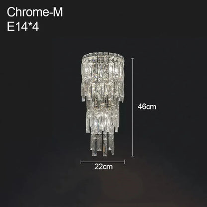 Hotel Lobby Modern Corridor Crystal Wall Lamp Bedroom Staircase Indoor Lighting Villa Duplex Living Room Background Decor Home