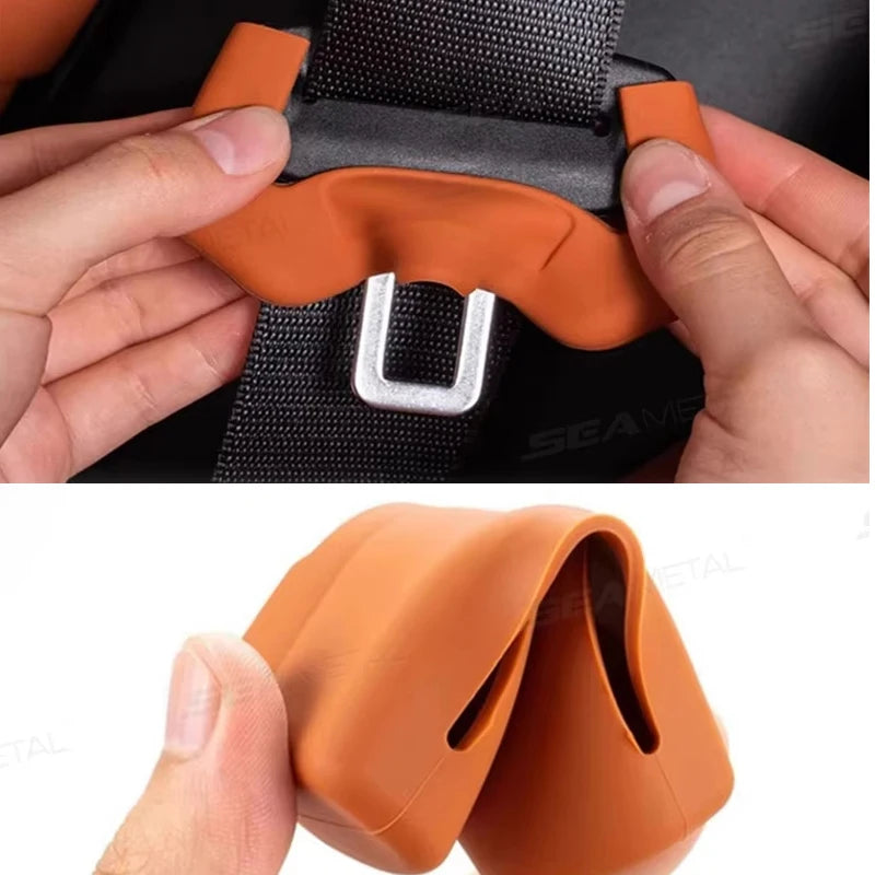 2Pcs Seat Belt Buckle Cover Anti-Scratch Silicone Car Seat Buckle Protector Clip Protection Cover Universal for SUV Sedan