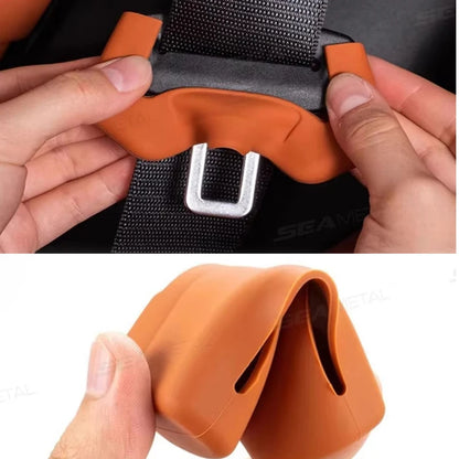 2Pcs Seat Belt Buckle Cover Anti-Scratch Silicone Car Seat Buckle Protector Clip Protection Cover Universal for SUV Sedan