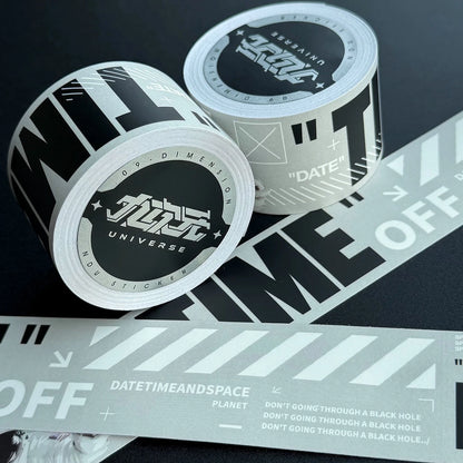 Space Astronaut Cyberpunk Warning Tape DIY Mechanical Decorative Tape Stickers Bicycle/Skateboards/suitcases/fish Tanks Stickers