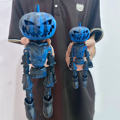 3D Printed Pumpkin Man Moveable Joints Animal Model Home Desktop Decoration Ornament Gift Collectible Figurine 2 PCS 26.5cm/10.43in, 16.5cm/6.5in
