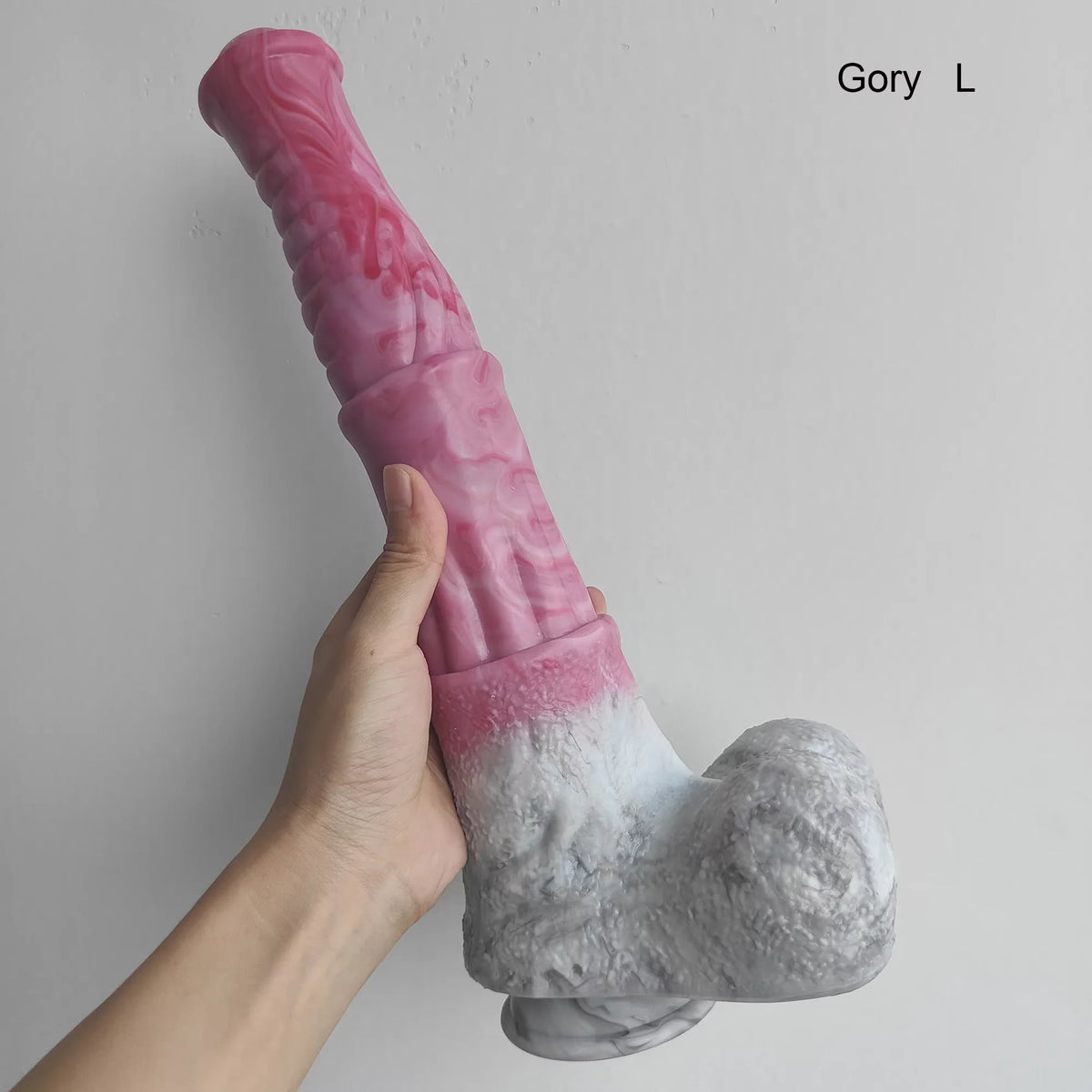 FAAK Colorful Silicone Ribbed Fantasy Horse Knot Dildo with Suction Cup Anal Sex Toys Soft Girthy Huge Fake Penis for Women