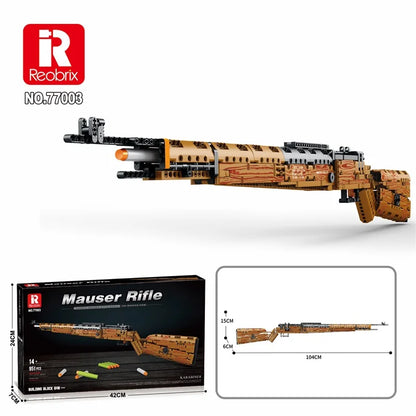 Mauser Kar98K Building Block Model Can Shoot Heavy Sniper Rifle Assemble Bricks Military Weapons Series DIY Toys Holiday Gifts