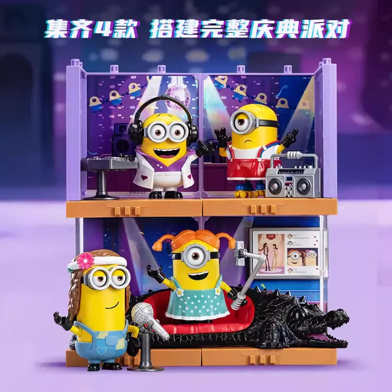 Original Blokees Minions PreCOOL Series Jelly Factory & Minions Celebration Party blind box Peripheral Collect Toys Boy Gifts