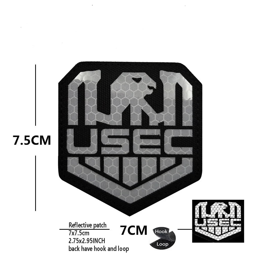 PVC Rubber Patch USEC Team Badge BEAR Magic Armband IR Reflective Tactical Morale Backpack Hook and Loop Patches for Clothing