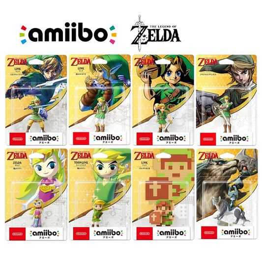Nintendo Amiibo ‌The Legend of Zelda Majora  Ocarina Link Twilight Skyward Link Wind Waker Zelda Link NFC Figure Region Free