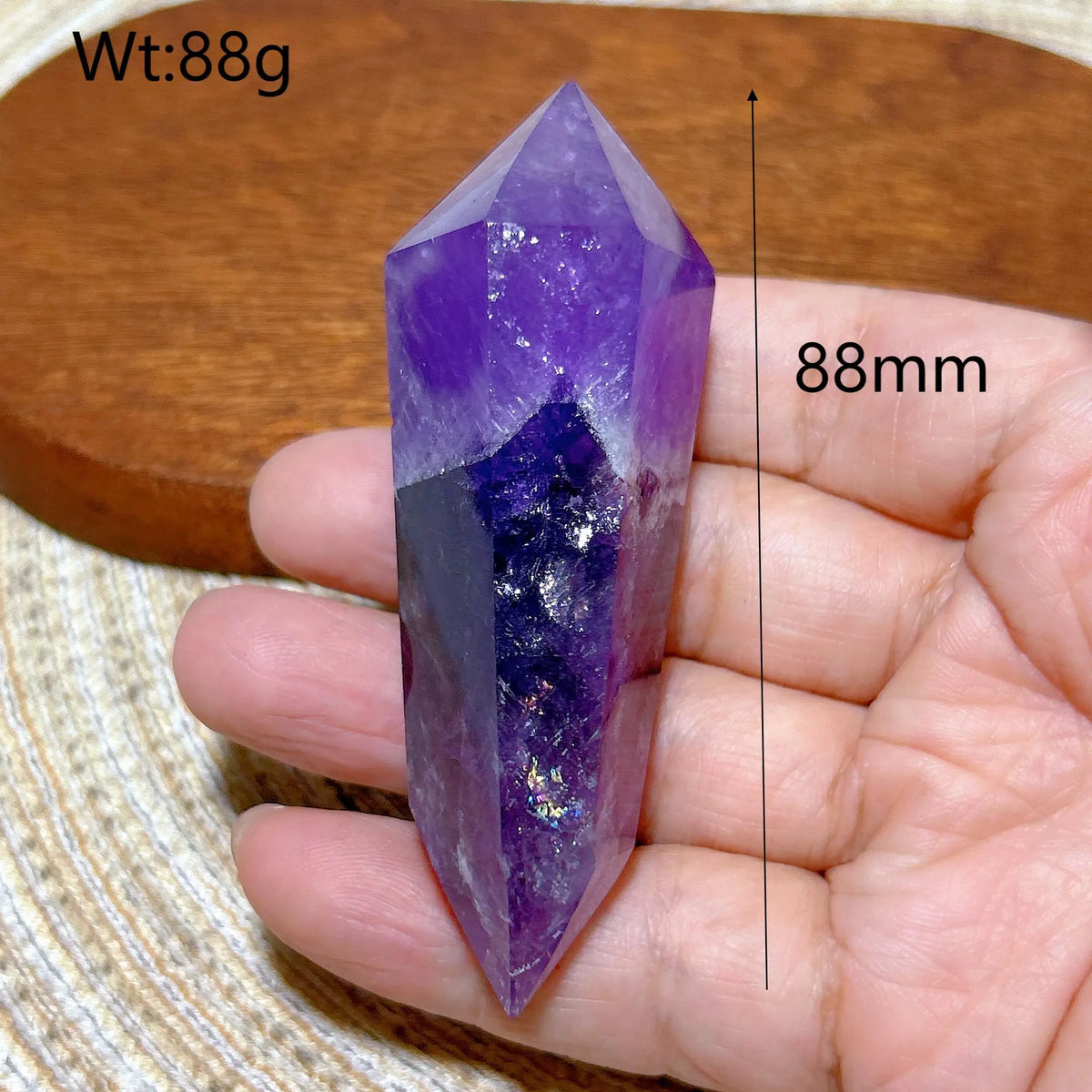 Natural Crystal Two Color Amethyst Double Point Tower Healing Rainbow High Quality Gemstones Energy Home Decorations Gift