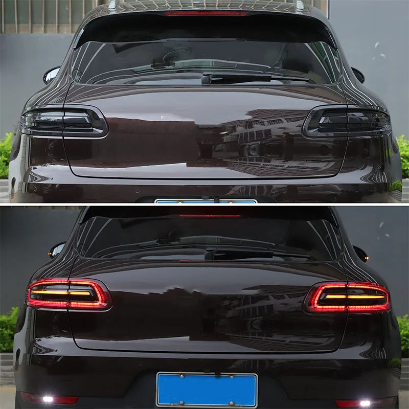 For Porsche Macan 2014-2017 ABS Smoke Black Car Rear Light Hoods Cover Trim Tail Lamp Rear Turn Signal Sticker Auto Accessories