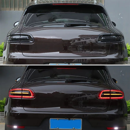 For Porsche Macan 2014-2017 ABS Smoke Black Car Rear Light Hoods Cover Trim Tail Lamp Rear Turn Signal Sticker Auto Accessories