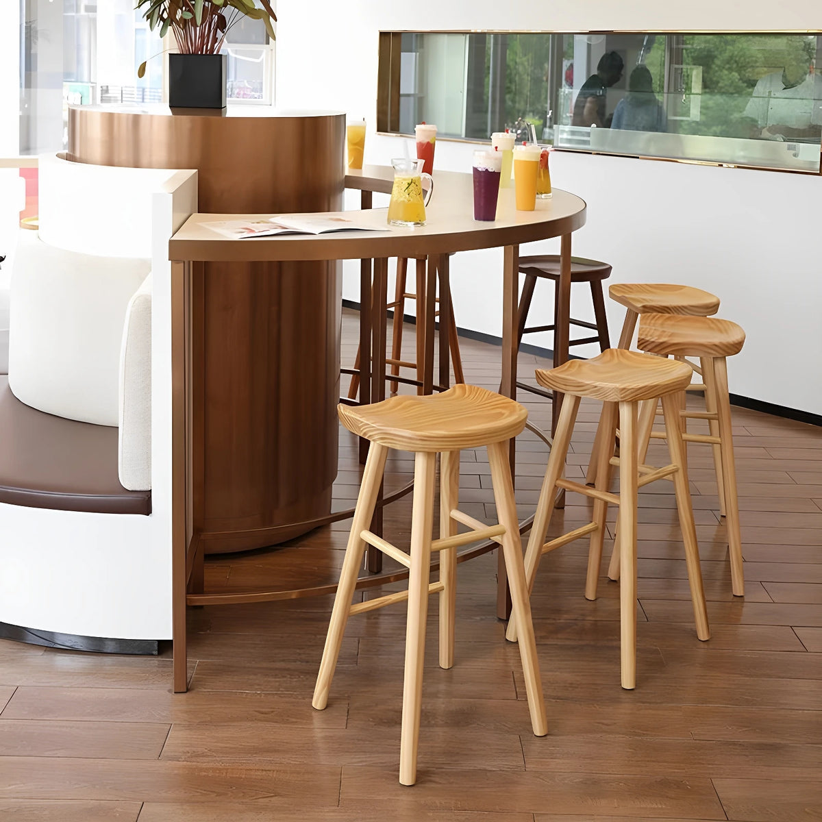 Nordic Bar Chair, Bar Stool, Solid Wood Home Chair, High Stool, Mobile Phone Store Stool, Modern Minimalist Bar Chair, Bar Stool