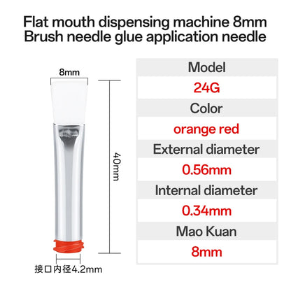 5Pcs 7-8mm Flat Mouth Soft Brush Needle Dispensing Injection Needle Precision Dispensing Machine Glue Coating Needle