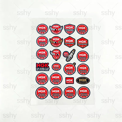 For NGK Reflective Motorcycle Stickers Waterproof Vinyl Decals for Motorbike Helmet Fuel Tank Bike