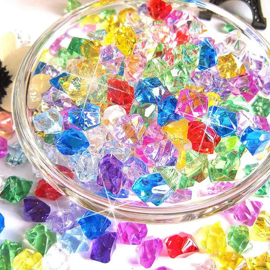 100PCS 11*13mm  Plastic Gems Ice Grains Colorful Stones Children Jewels Acrylic Jewels Ice Counter Crystal Diamonds Toy