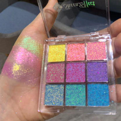 Sheeneffect Chameleon Chrome Eyeshadow Palette 9 Colors High End Makeup Cosmetics
