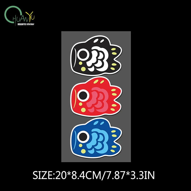 Cartoon Koi Fish Sticker Reflective Waterproof Scratch Covering Car Decal Decoration Sticker for Car Motorcycle and Electric