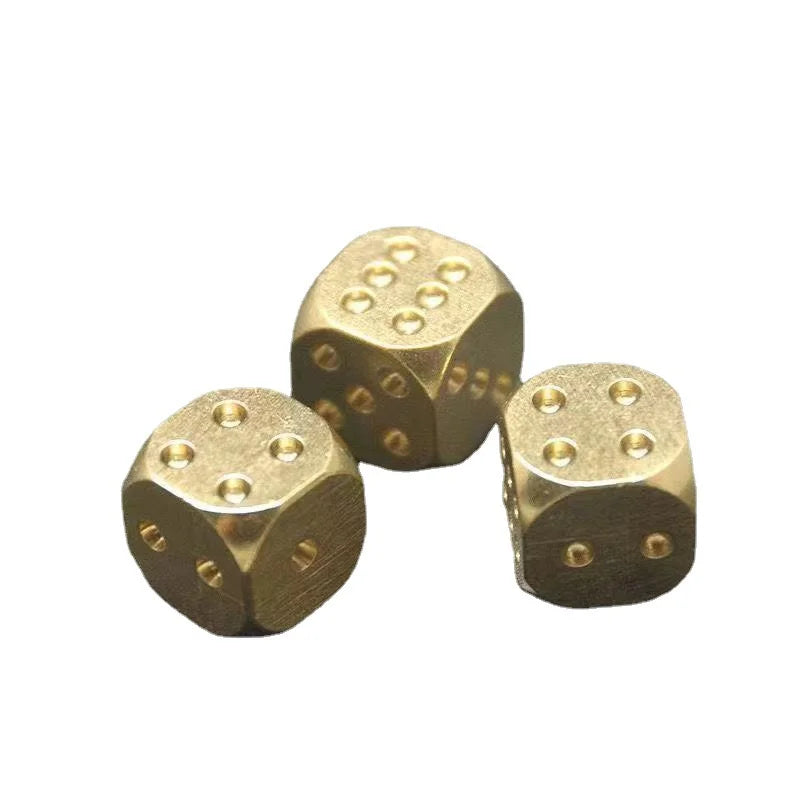 2pcs metal dice solid brass gold high-quality 6-sided game dice hand polished stress relieving family party 15mm toy creative
