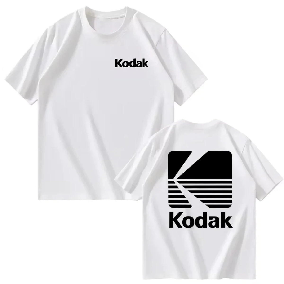 Kodak Summer Brand Men T-shirt Cotton Solid Color Daily Graphic Print Casual Breathable Short Sleeve Top Tees Women Clothing