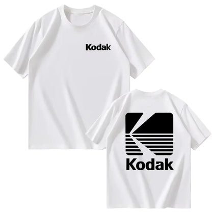 Kodak Summer Brand Men T-shirt Cotton Solid Color Daily Graphic Print Casual Breathable Short Sleeve Top Tees Women Clothing