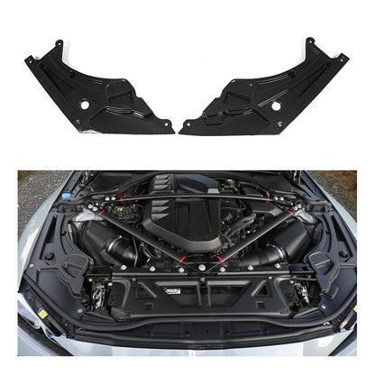 For BMW M2 M3 M4 G87 G80 G82 Genuine Dry Carbon Fiber Engine Bay Headlight Cover Lamp Eyebrow Cover Engine Bay Trim Set Body Kit