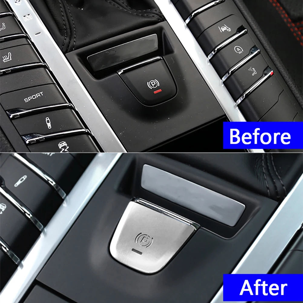 P Button Handbrake Parking Decoration Cover Trim For Porsche Macan 2014-2018 Cover Stickers Trim Car Styling Interior Accessorie