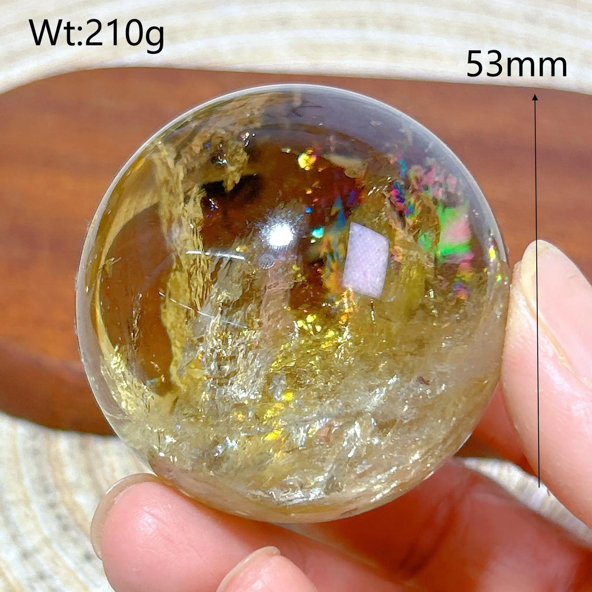 Healing Natural Crystal Brazil Smokey Citrine Quartz Sphere Rainbow Polished Ball High Quality Precious Home Decoration Gift
