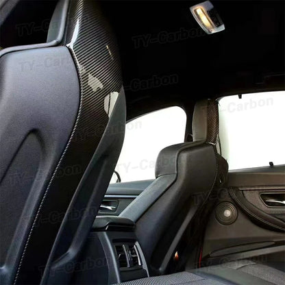 Real Dry Carbon Fiber Car Interior Seat Back Covers Trims Accessories for BMW F80 M3 F82 F83 M4 F87 M2 M2C 2019+ Car accessories