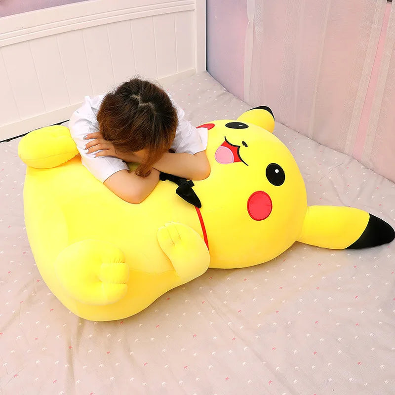Pokemon Big Size 80cm Pikachu Plush Toy Kawaii Anime Yellow Elf Plush Doll Soft Stuffed Cartoon Doll Birthday Gift for Kids Girl