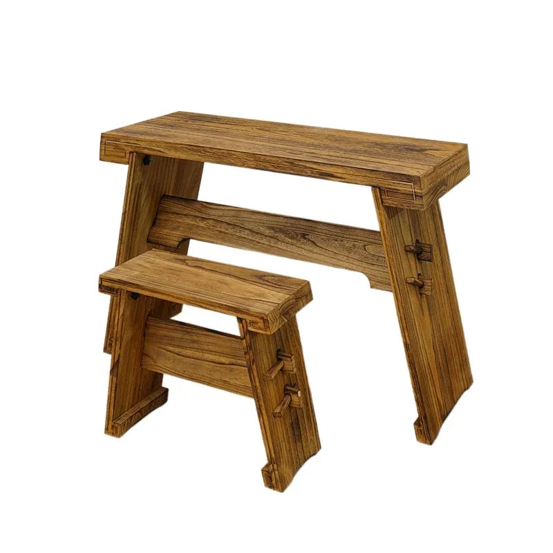 Retro Guqin Table With Bench Solid Wood Paulownia Stand Resonance Box Portable Chinese Sinology Desk Tea Table
