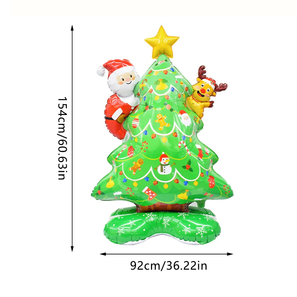 3D Large Inflatable Christmas Tree Balloons Standing Xmas Tree Foil Ballons Merry Christmas New Year Party Home Decor Supplies