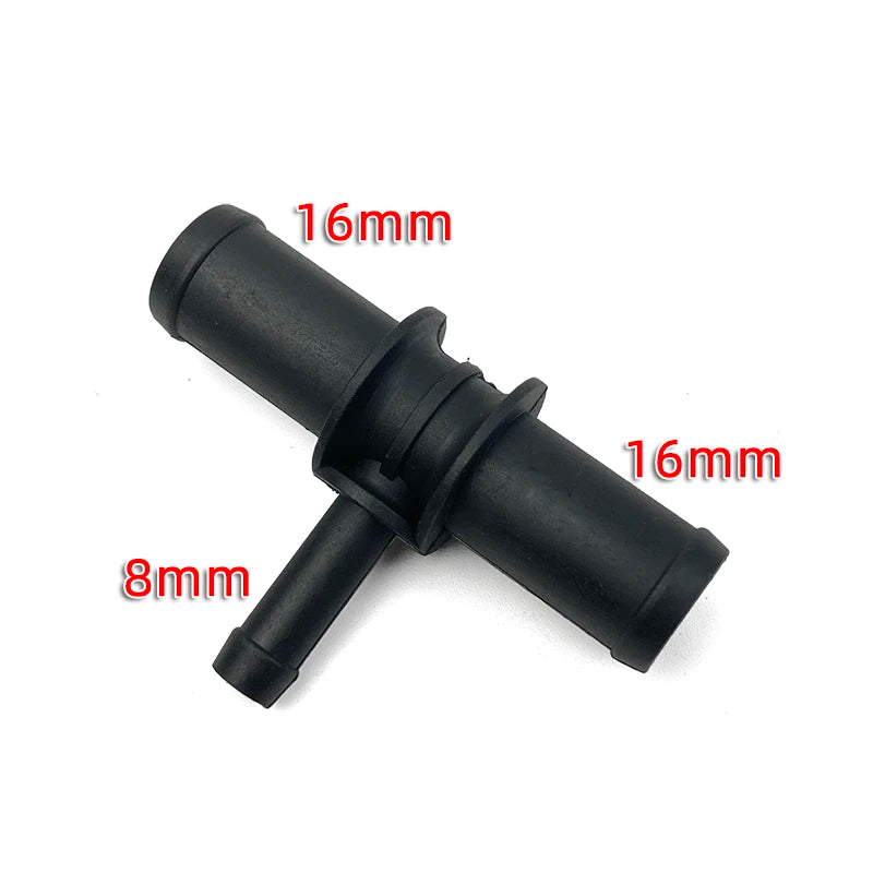 BOICY Coolant Water Pipe Tee Connector Car Black Auto 3 Way Tee Heater Water Hose Fitting Connector Kit for VW Audi Skoda Seat