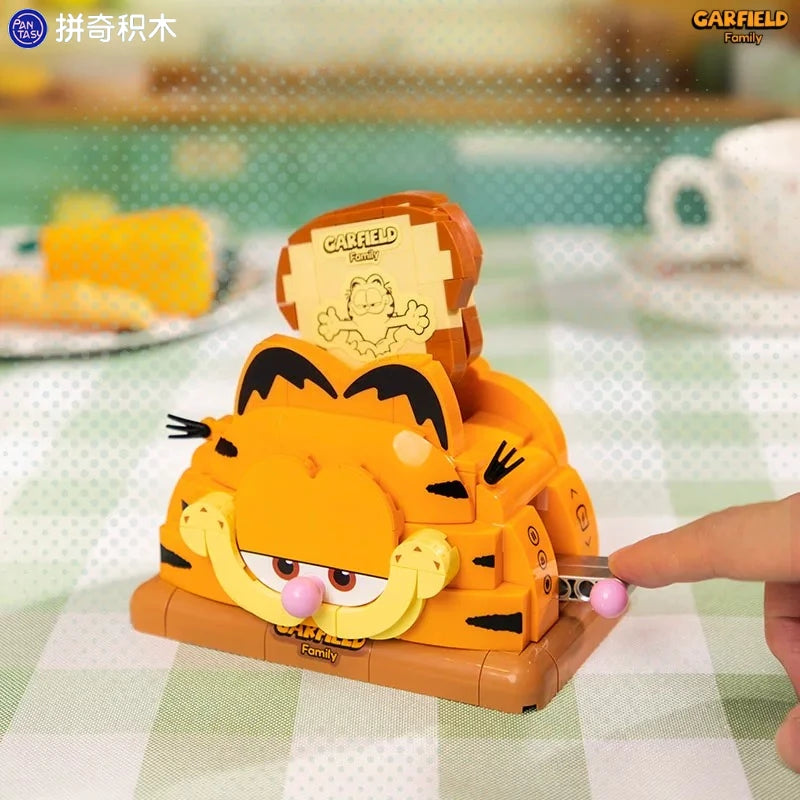 Pantasy Garfield Building Blocks Kawaii Refrigerator Machine Small Particles Children Assembled Toy Splicing Model Ornament Gift